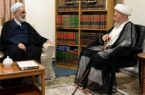 آیت‌الله اعرافی با آیت‌الله سبحانی دیدار کرد