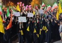 خروش مردم ولایی شهرستان بهاباد در شب‌های اقتدار کشور