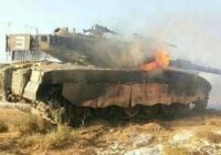 لحظه اصابت پهپاد انتحاری حزب الله به تانک مرکاوای دشمن+ فیلم